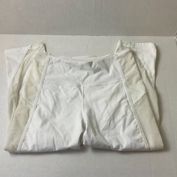 Lululemon Wunder Under Cropped High Rise Leggings 10 White Flocked - Picture 2 of 8